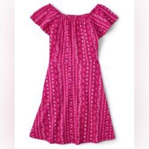 Girls Print Smocked‎ Dress - Pink